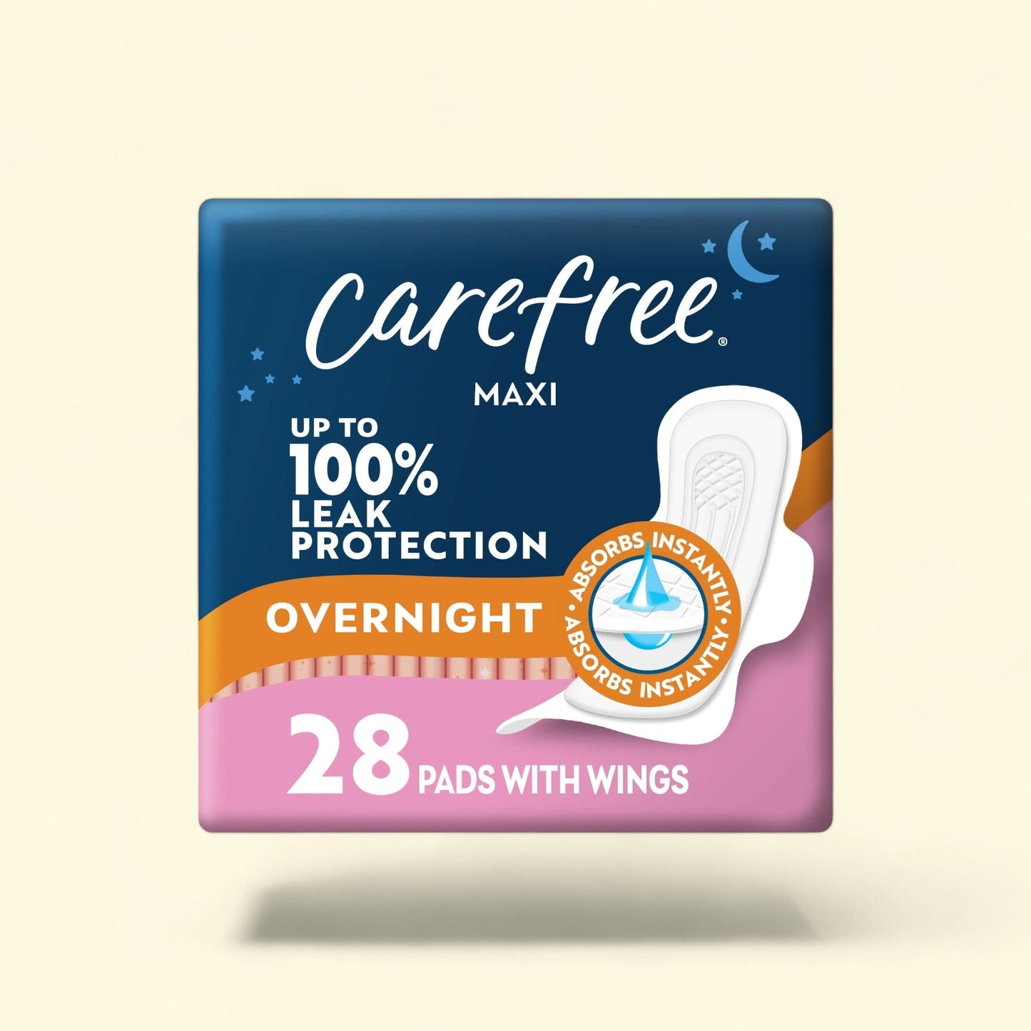 Carefree Overnight Maxi Pads, 28 Count — authentic US product shipped worldwide by Treatspree