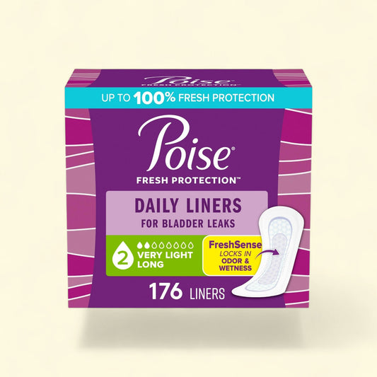 Poise Incontinence Panty Liners, Very Light Absorbency, Long, 176 C... — authentic US product shipped worldwide by Treatspree