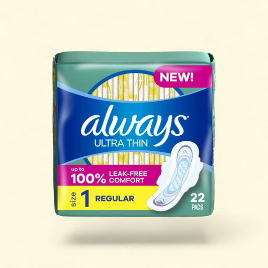 Always Ultra Thin Pads with Wings, Size 1, 22 CT — authentic US product shipped worldwide by Treatspree
