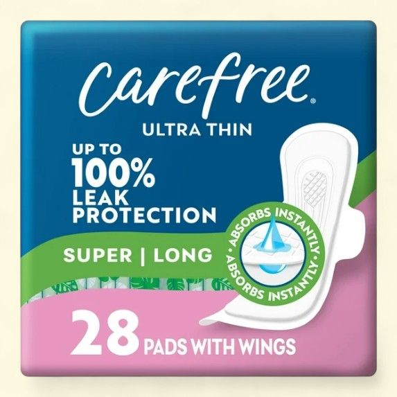 Carefree Ultra Thin Pads, Super Long, 28 Count