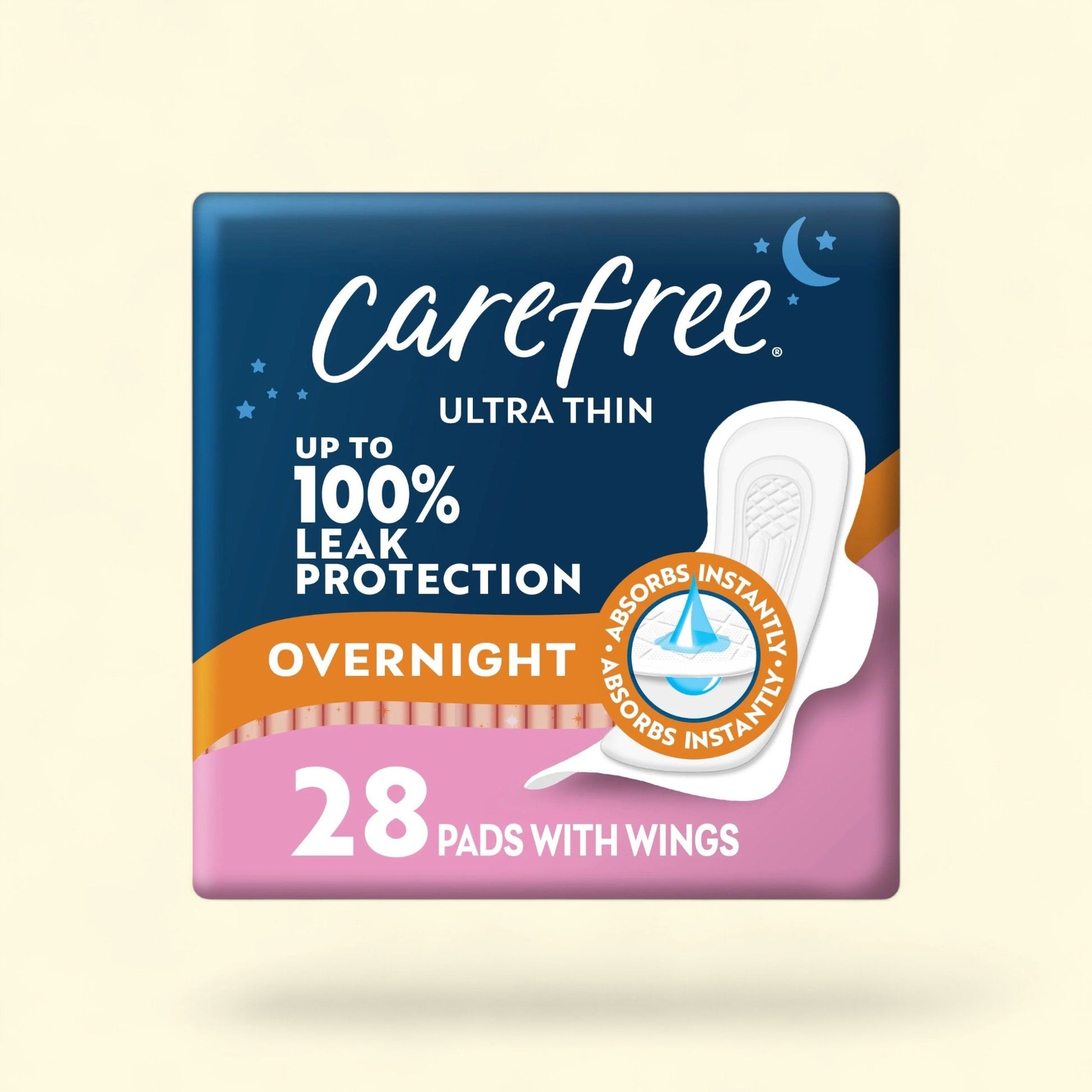 Carefree Ultra Thin Overnight Pads, 28 Count — authentic US product shipped worldwide by Treatspree