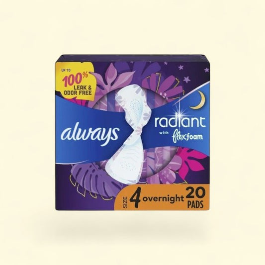 Always Radiant Feminine Pads, Size 4, 20 Count — authentic US product shipped worldwide by Treatspree
