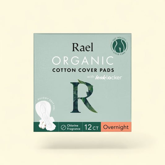 Rael Organic Cotton Cover Menstrual Overnight Pads, 12 Count — authentic US product shipped worldwide by Treatspree