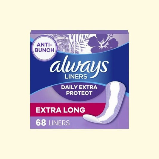 Always Daily Liners Xtra Long Length, 68 Ct — authentic US product shipped worldwide by Treatspree