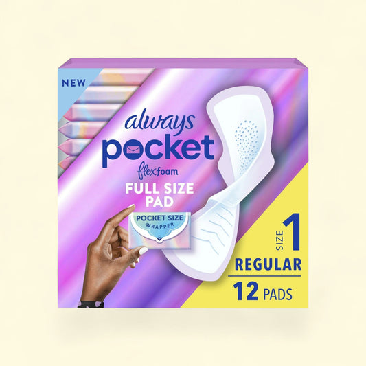 Always Pocket Feminine Pads with FlexFoam, Size 1, Regular, 12 Count — authentic US product shipped worldwide by Treatspree