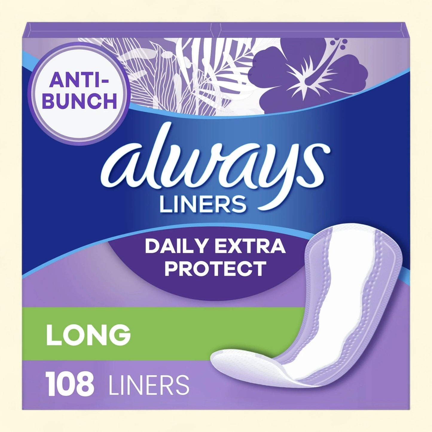Always Daily Liners, Long, 108 CT — authentic US product shipped worldwide by Treatspree