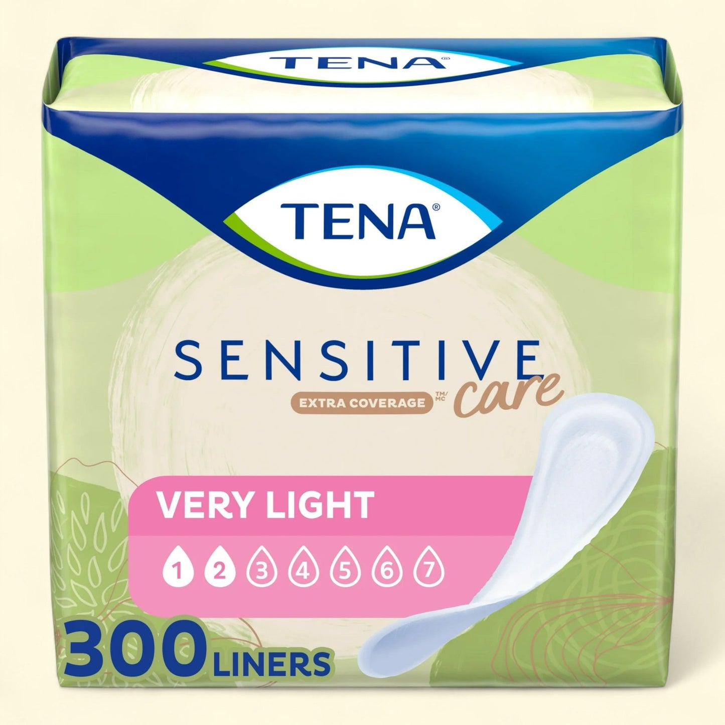 Tena Sensitive Care Extra Coverage Very Light Bladder Leakage Liner, 300 Ct