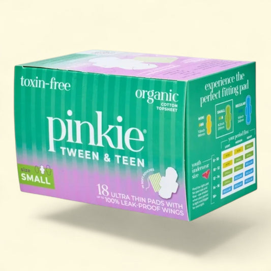 Pinkie Teen Pads, Organic Cotton, Small, 18 Count