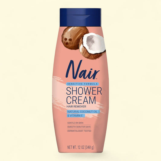 Nair Shower Cream Hair Remover, Coconut Oil & Vitamin E, 12 oz