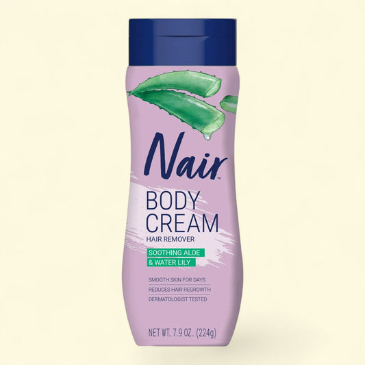 Nair Body Cream Hair Remover, Soothing Aloe & Water Lily, 7.9 oz