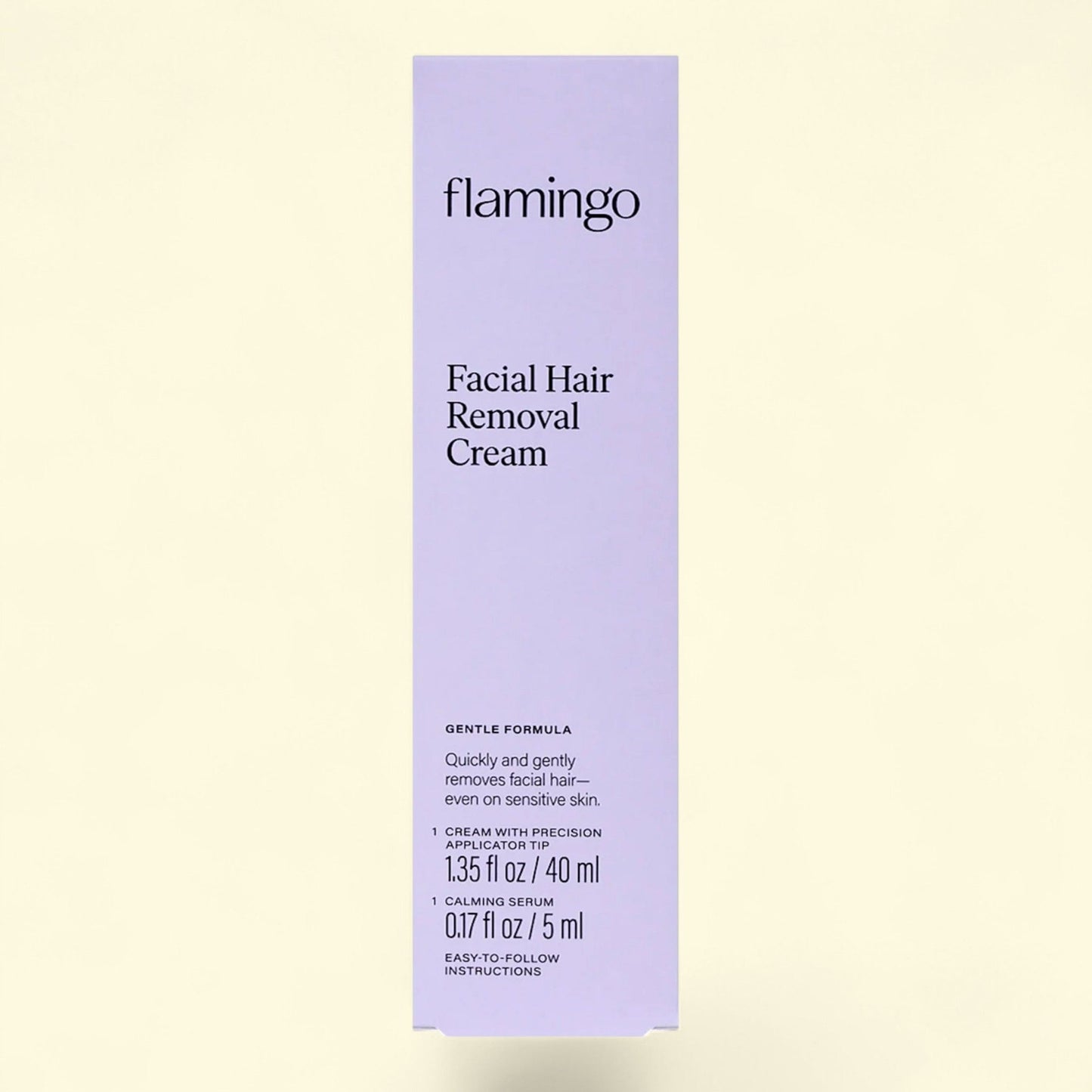 Flamingo Facial Hair Removal Cream with Calming Serum, 1.35 fl oz