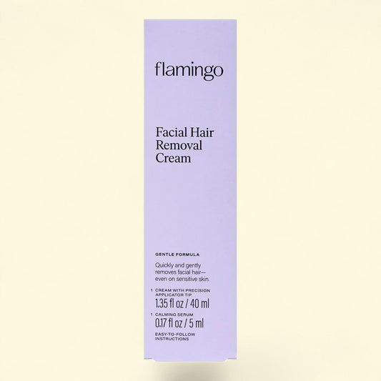 Flamingo Facial Hair Removal Cream with Calming Serum, 1.35 fl oz