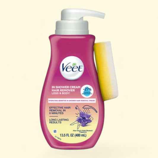 Veet Hair Removal Cream, In-Shower Body Hair Remover For Women, Sensitive Skin, 13.5 FL OZ