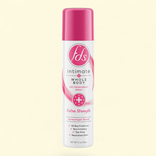 FDS Intimate + Body Dry Deodorant Spray, Extra Strength, 2 oz
