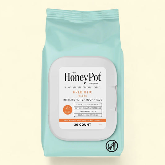 The Honey Pot Company Prebiotic Intimate Wipes, 30 counts
