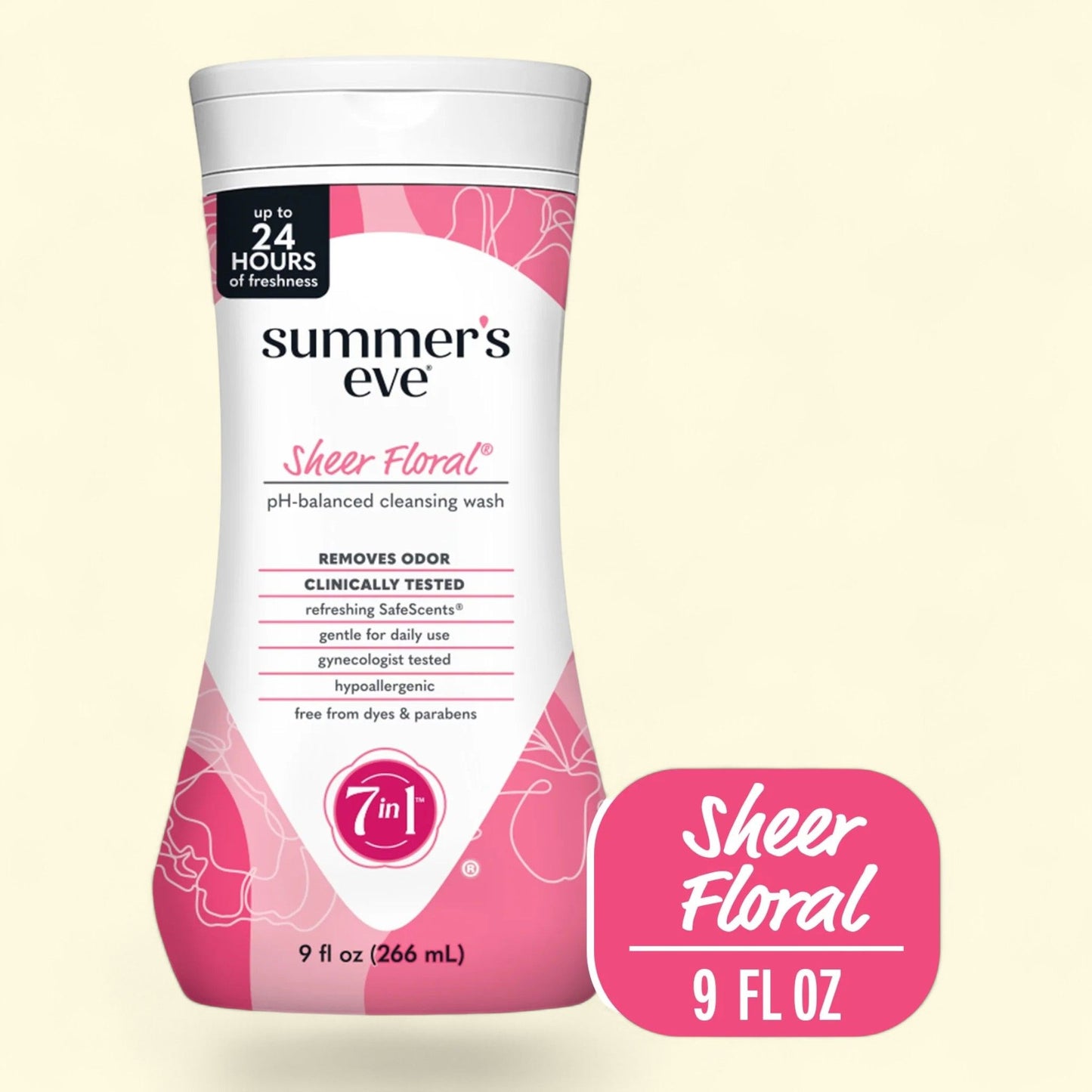 Summer’s Eve Daily Feminine Wash, Sheer Floral, 9 fl oz