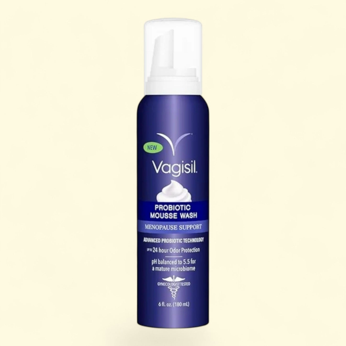 Vagisil Menopause Support Probiotic Feminine Mousse Wash, 6 oz