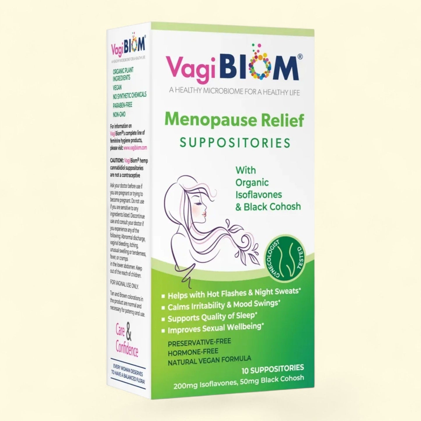 Vagibiom Menopause Relief Suppositories, 10 Count