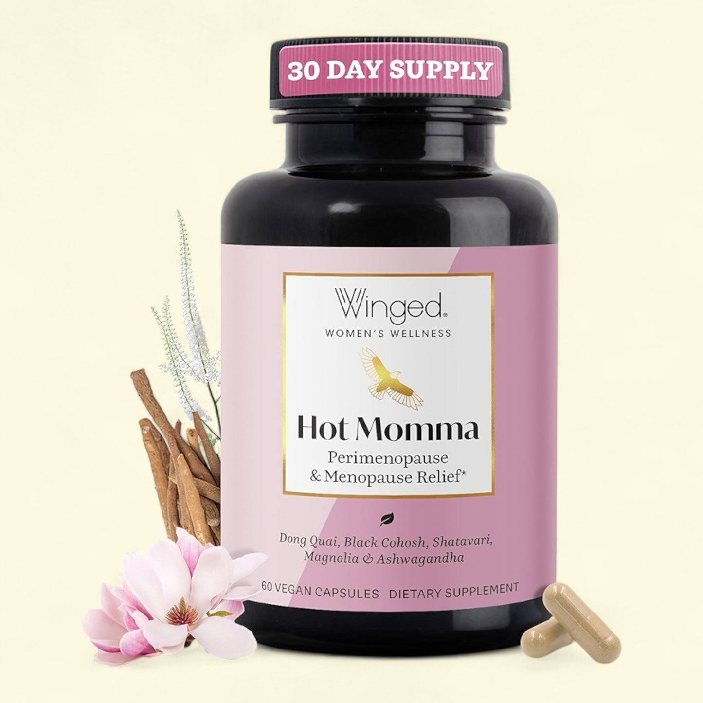 Winged Wellness Hot Momma Menopause Support Capsules, 60ct