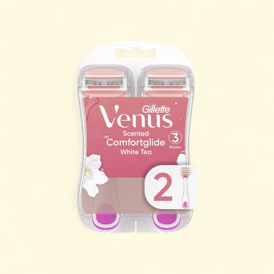Venus ComfortGlide White Tea Women's Disposable Razor, 2 count — authentic US product shipped worldwide by Treatspree