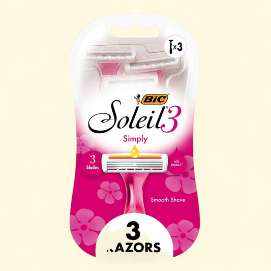 BIC Soleil Simply Smooth Women's 3 Blade Manual Razor, 3 Count — authentic US product shipped worldwide by Treatspree