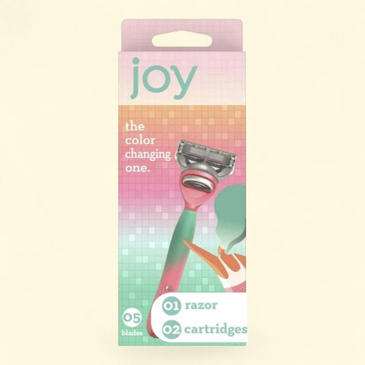 Joy Female Razor, 2 Blade Refill Cartridges, Color-changing, Handle... — authentic US product shipped worldwide by Treatspree