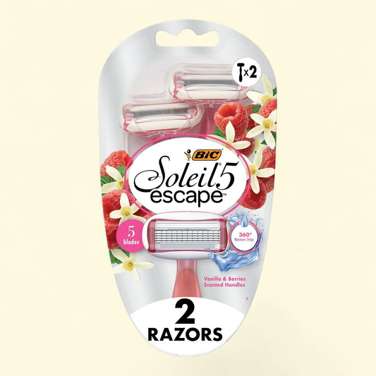 BIC Soleil Escape Women's Razors, 5-Blade, 2 Count — authentic US product shipped worldwide by Treatspree
