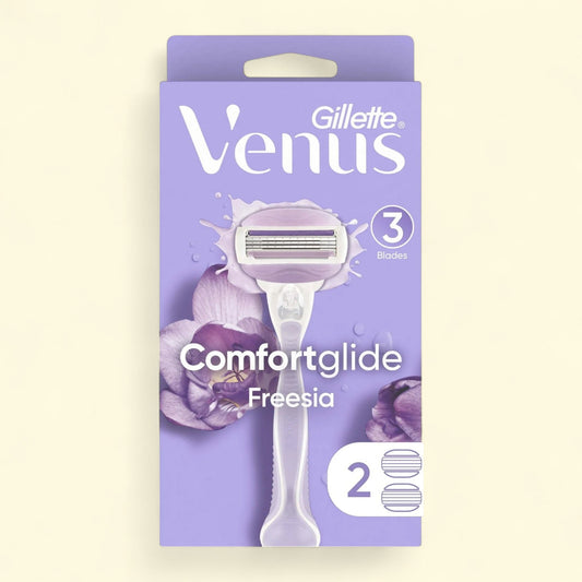 Gillette Venus ComfortGlide Freesia Women's Razor Handle + 2 Blade ... — authentic US product shipped worldwide by Treatspree