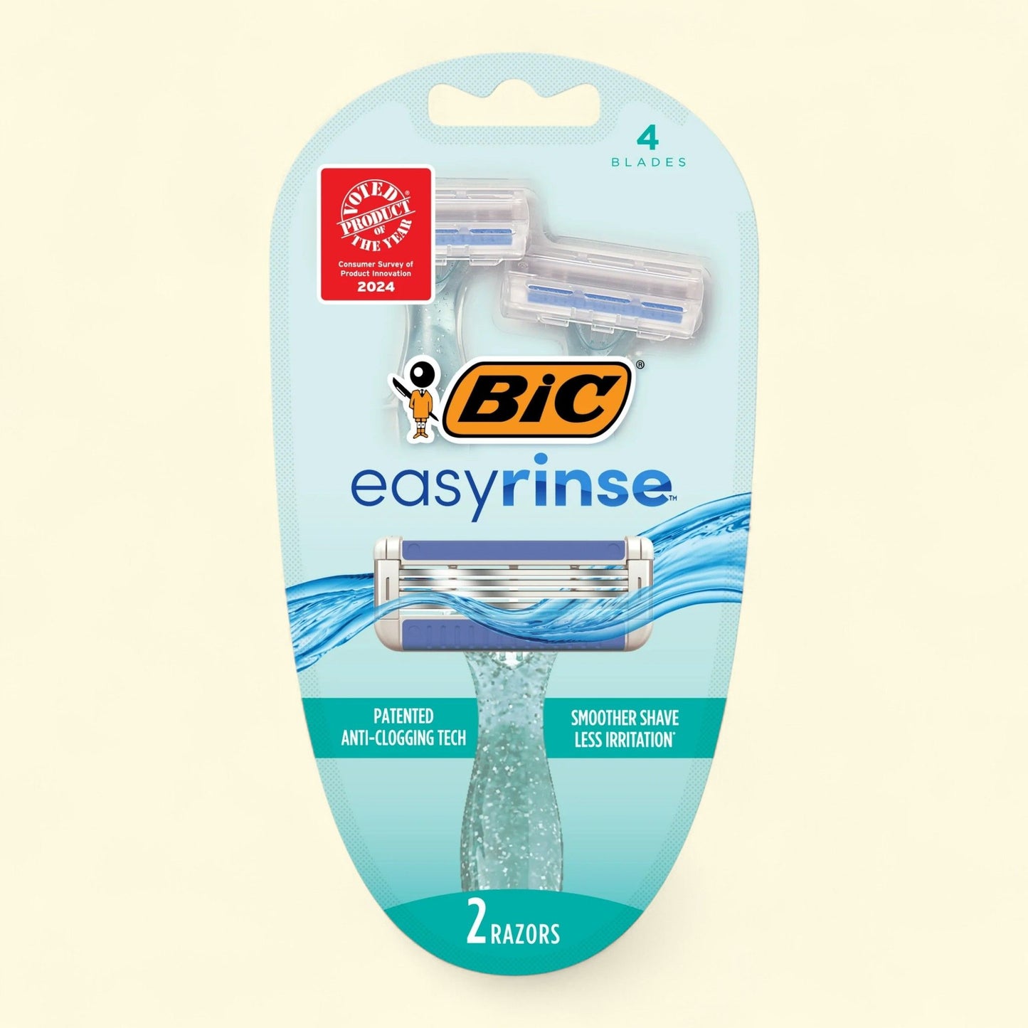 BIC Disposable Razors, Women's, 4 Blades, All Skin Types, 2 Count