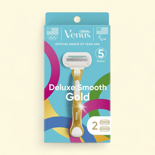 Venus Gold Razor, Venus Deluxe Smooth Gold Women's Razor Handle + 2... — authentic US product shipped worldwide by Treatspree