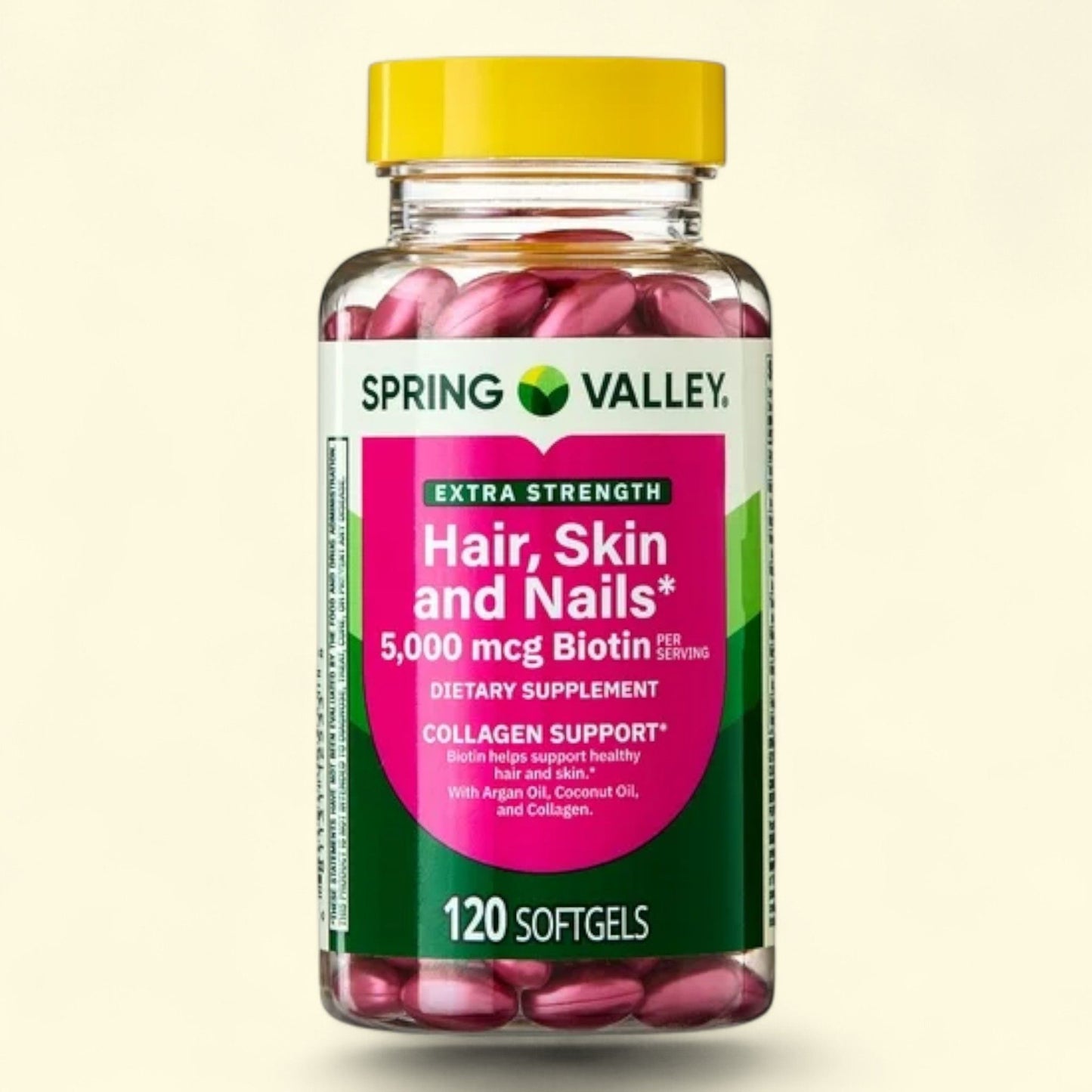 Spring Valley Hair Skin & Nails Collagen Support Softgels, 120 Count