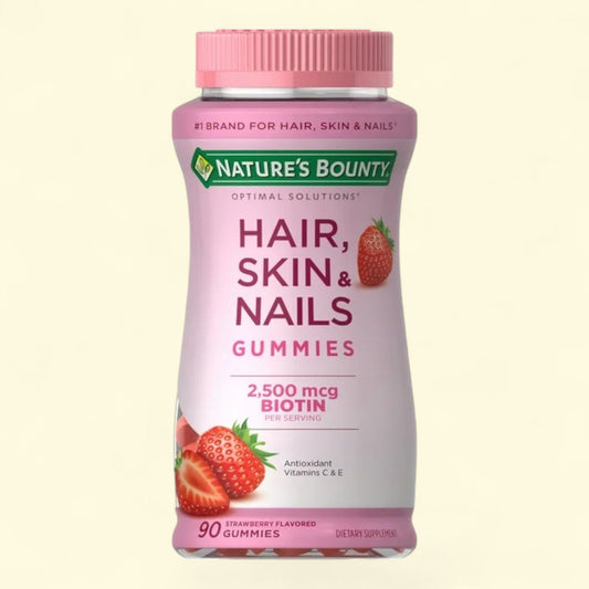 Nature's Bounty Hair Skin and Nail Vitamins With Biotin, Women's Multivitamin, Strawberry Gummies, 90 Ct