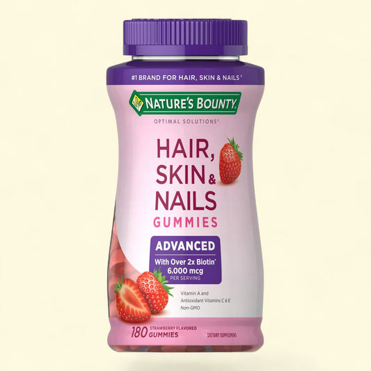 Nature's Bounty Hair, Skin and Nails Vitamin, Women's Multivitamin, 2x Biotin, Strawberry Gummies, 180 Ct