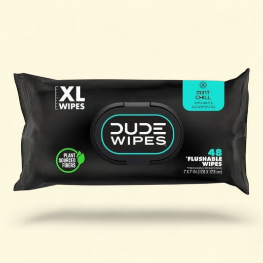 DUDE Flushable Wipes, Mint Chill, 48 Count