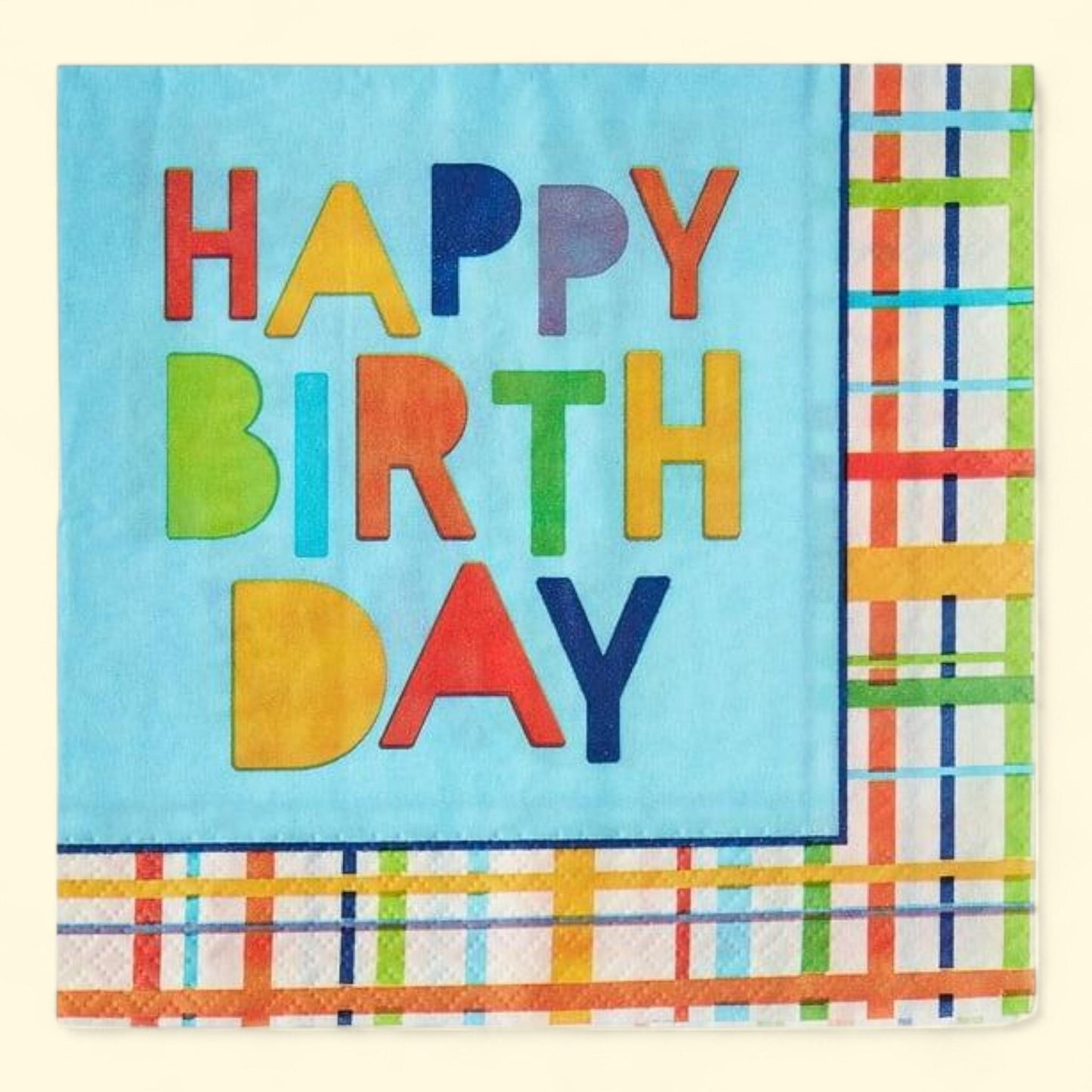 Way To Celebrate Disposable Happy Birthday Paper Napkins, 12.75" x 12.75", 20 Pieces