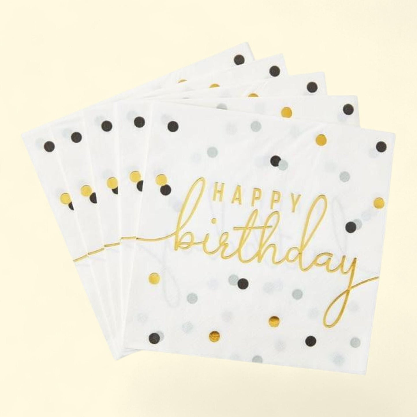 Way To Celebrate Happy Birthday Paper Napkins, 6.5" x 6.5", 20 Count