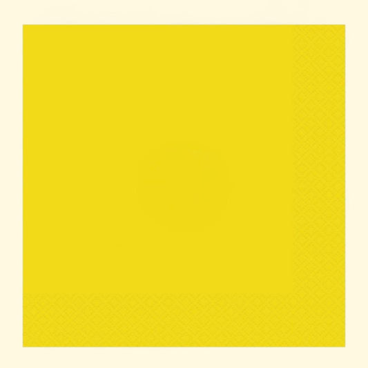 Way To Celebrate Disposable Neon Yellow Paper Lunch Napkins, 6.5" x 6.5", 24 Count