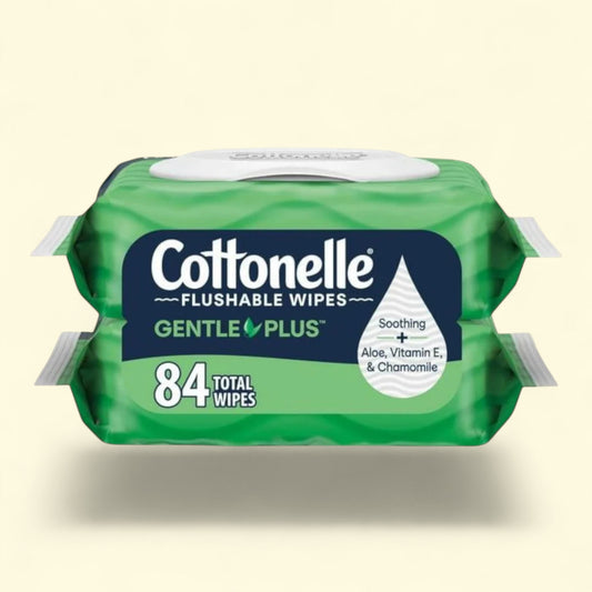 Cottonelle Gentle Plus Flushable Wet Wipes, 2 Flip-Top Packs