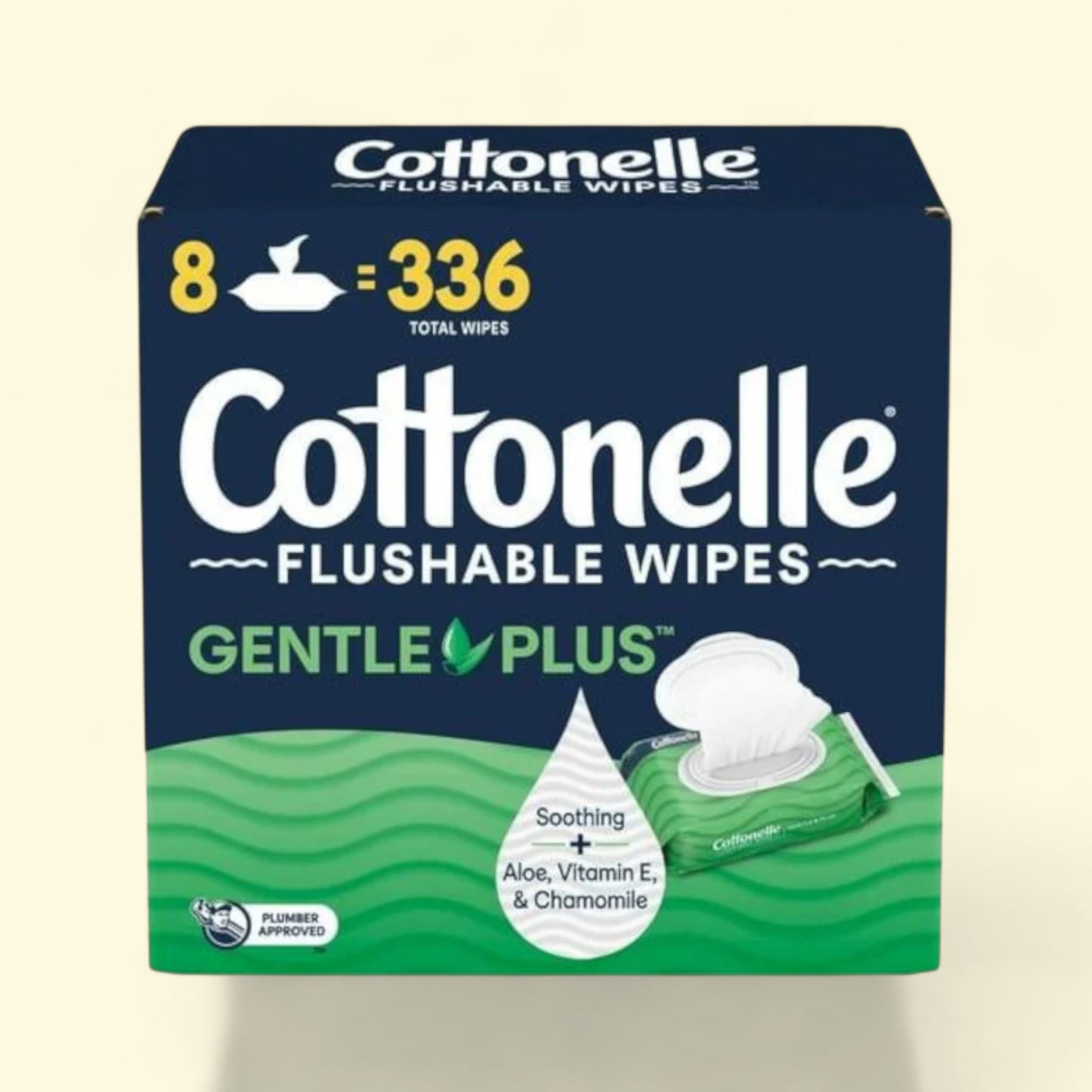 Cottonelle Gentle Plus Flushable Wet Wipes, 8 Packs
