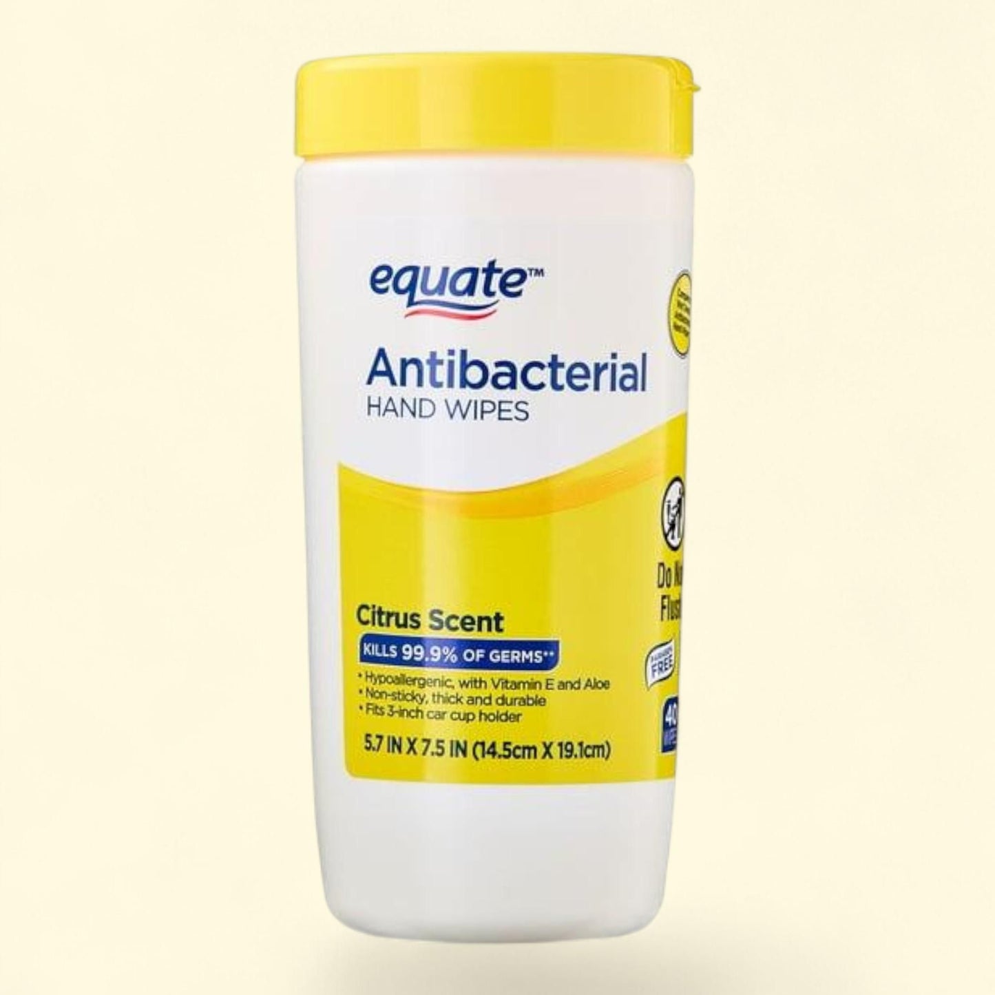 Equate Antibacterial Hand Wipes, Citrus Scent, 40 Wipes