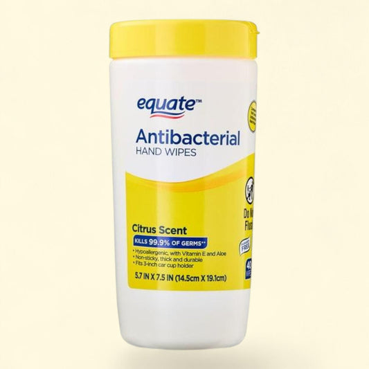 Equate Antibacterial Hand Wipes, Citrus Scent, 40 Wipes
