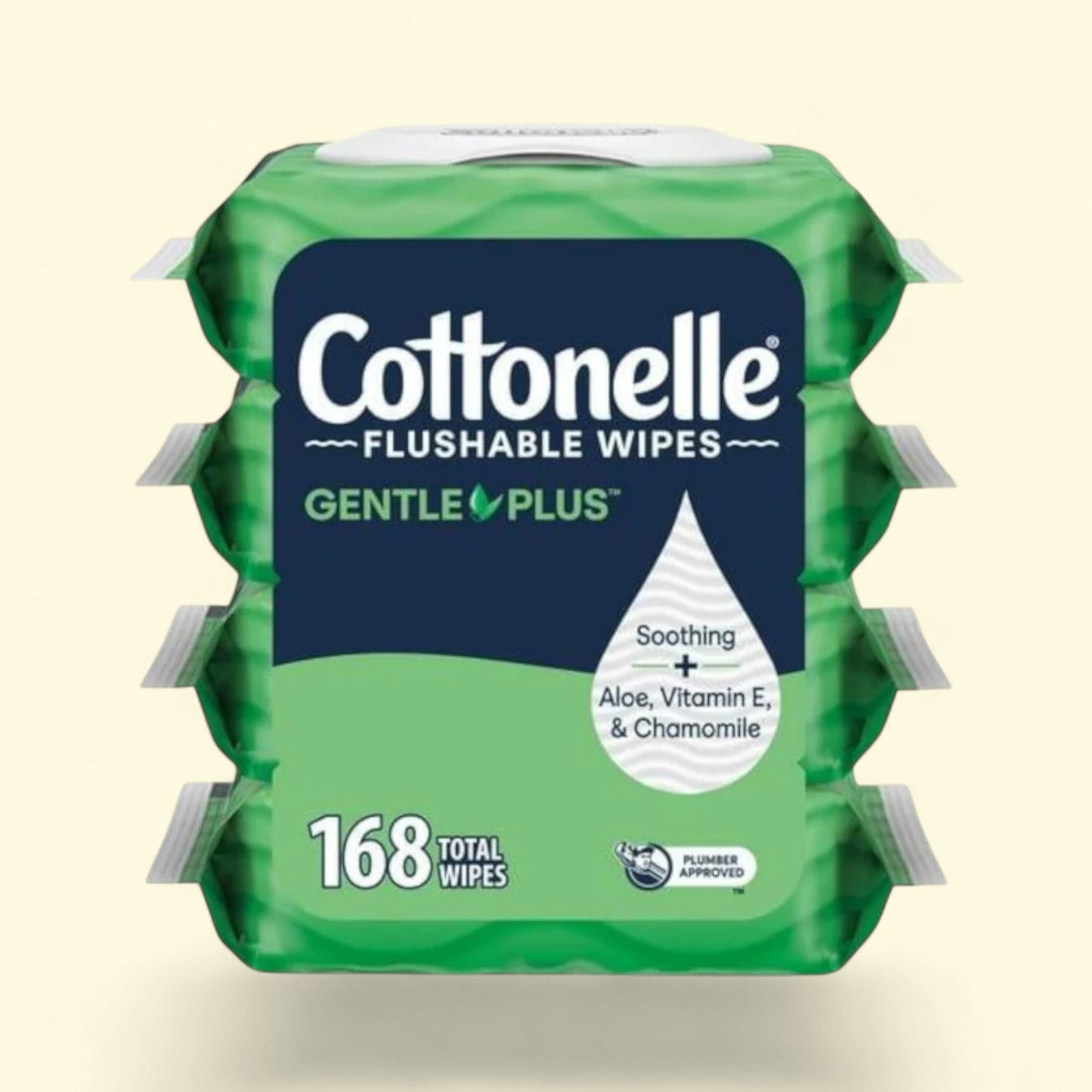 Cottonelle Gentle Plus Flushable Wet Wipes, 4 Flip-Top Packs