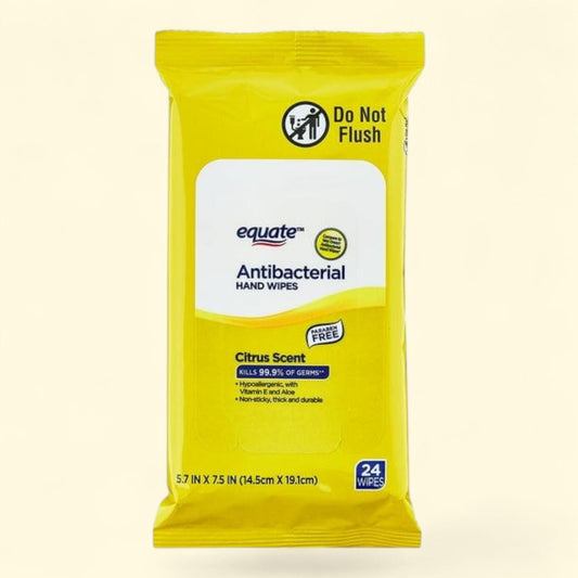 Equate Hand Wipes, Citrus Scent, 24 Count