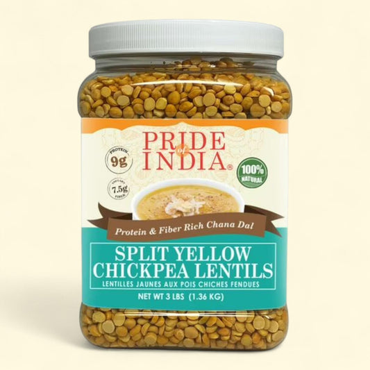 Lentilles de pois chiches jaunes fendues « Pride of India », pot de 1,36 kg