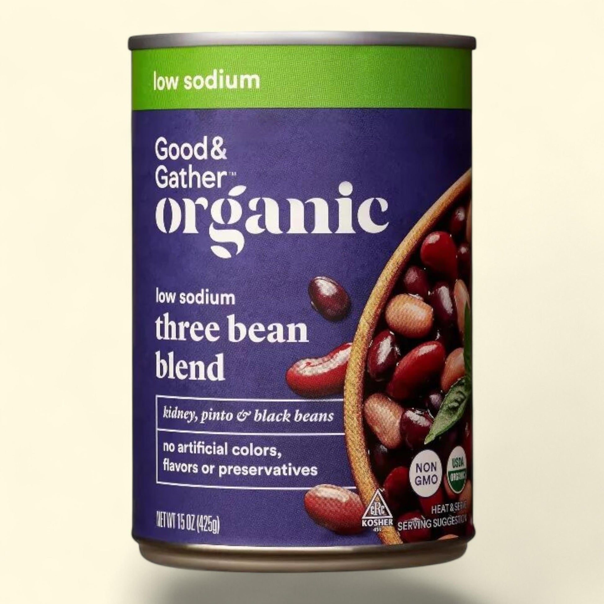 Good & Gather Organic Low Sodium 3 Bean Blend, 15oz — authentic US product shipped worldwide by Treatspree