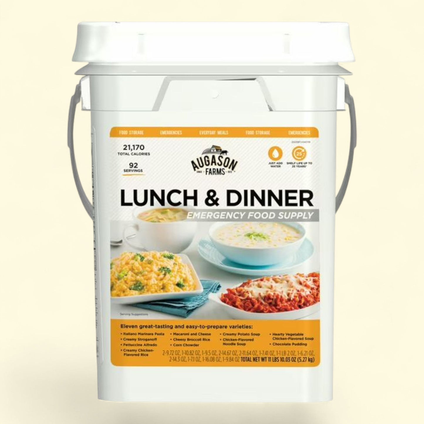 Augason Farms Lunch & Dinner Emergency Food Supply, 11.03 lbs