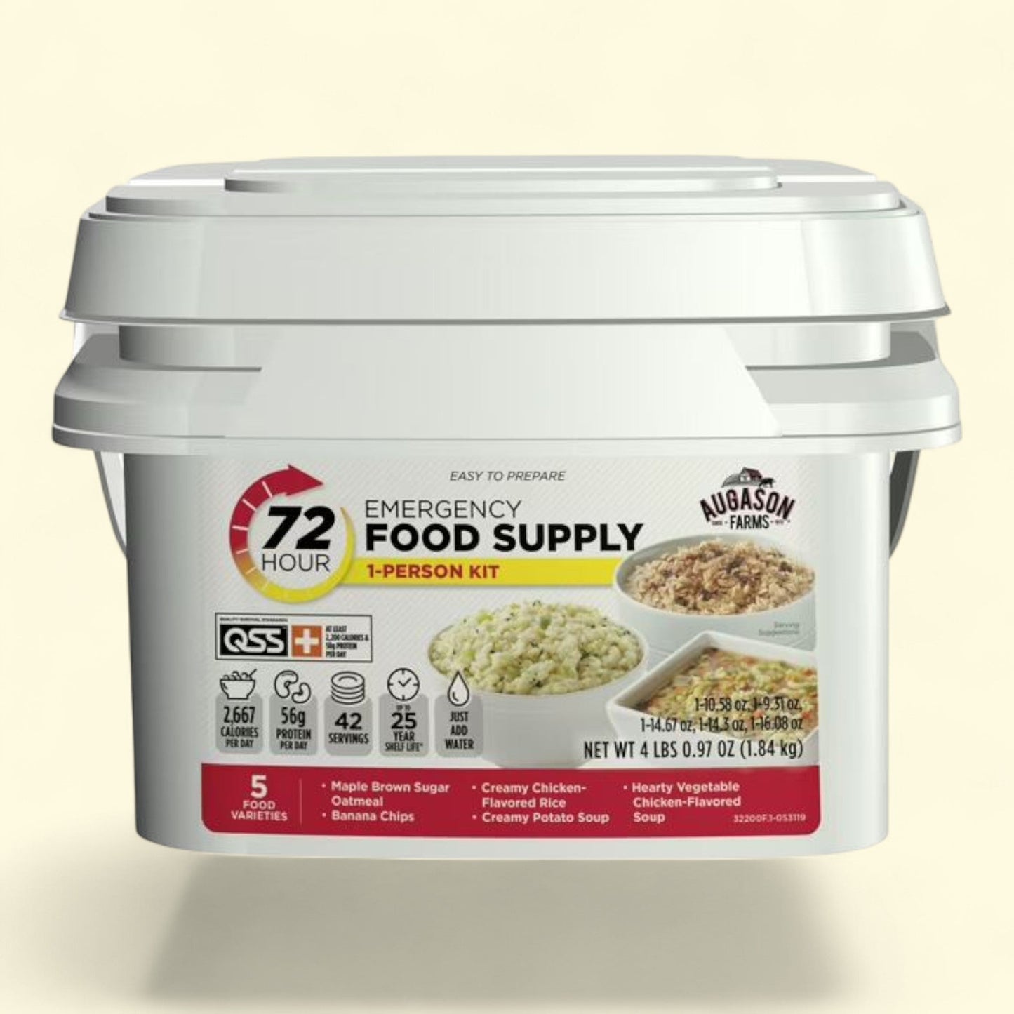 Augason Farms Emergency Food Supply Kit, 72-Hour, 1-Person