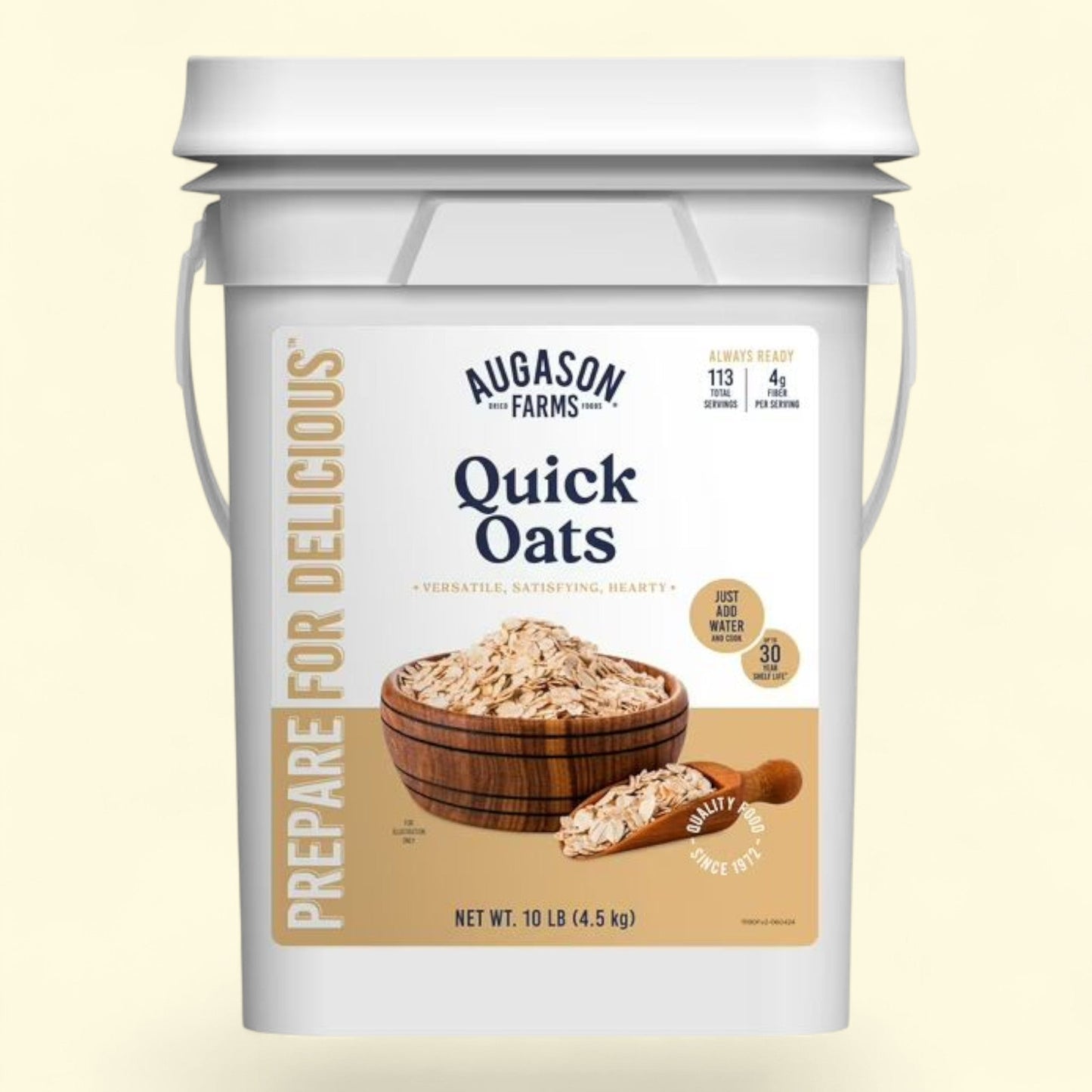 Augason Farms Quick Rolled Oats, 10 Pound