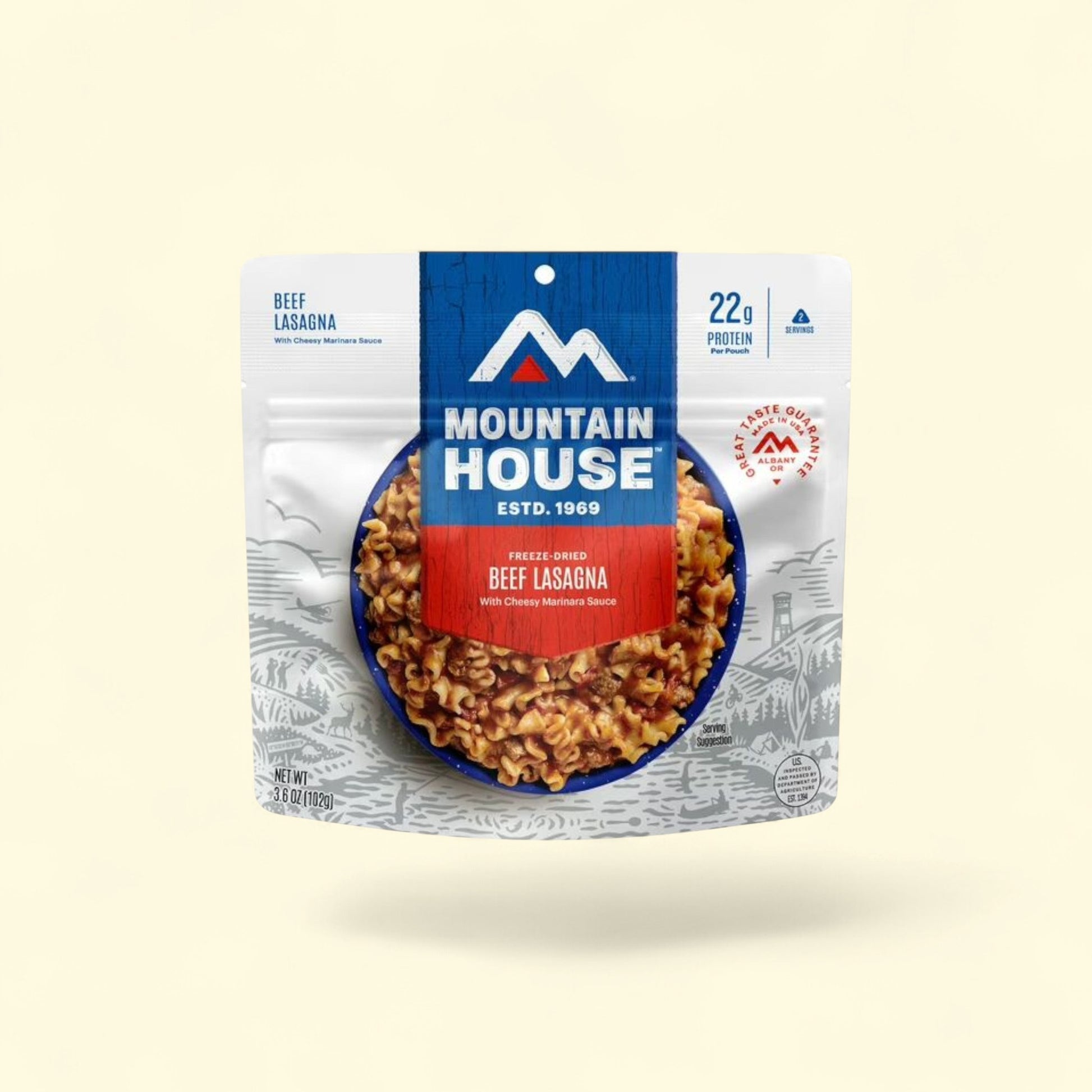 Mountain House Lasagna w/Meat Sauce, 2 Serving — authentic US product shipped worldwide by Treatspree