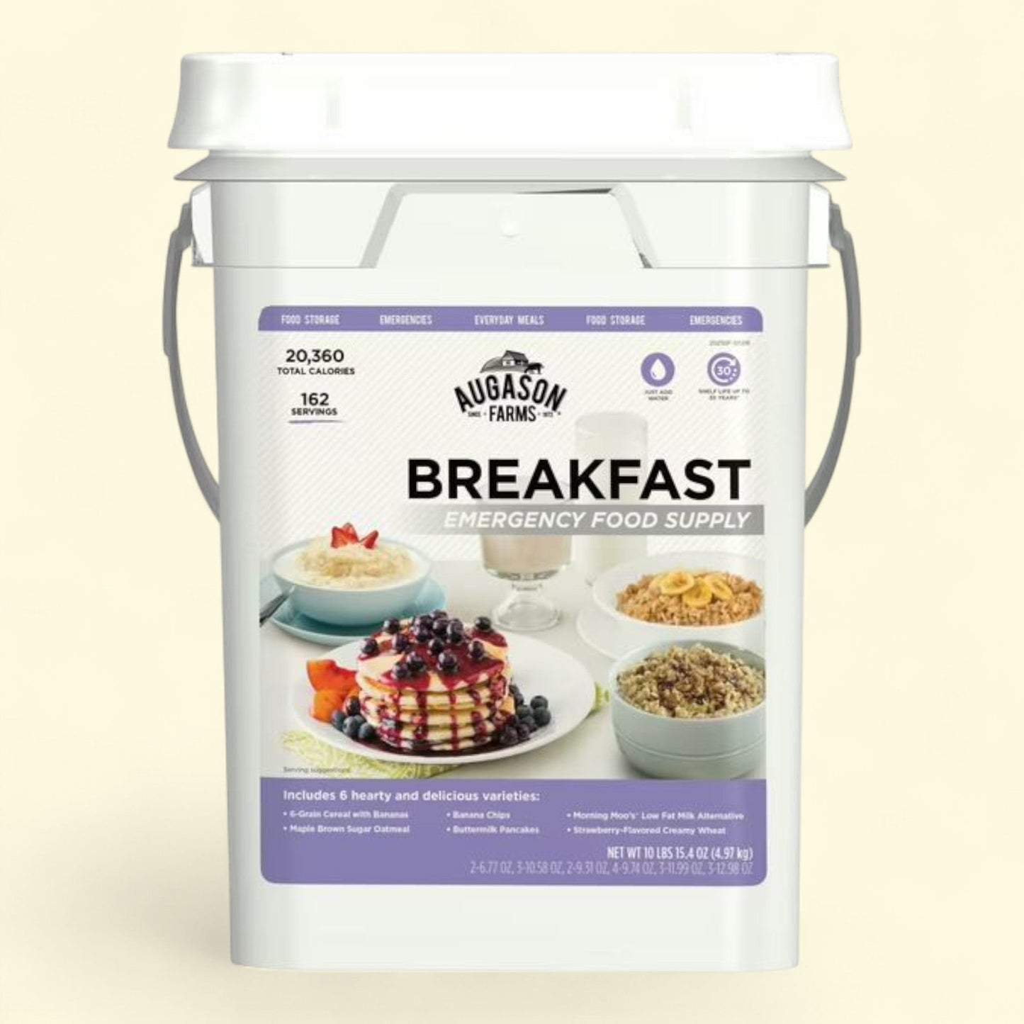 Augason Farms Breakfast Emergency Food Supply, 6 Varieties